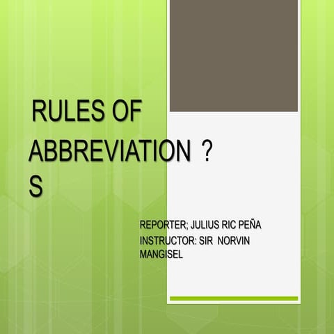 Rules of abbr
