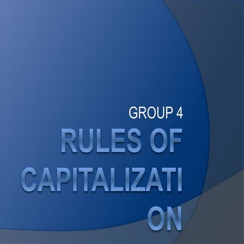 Rules of capitalization