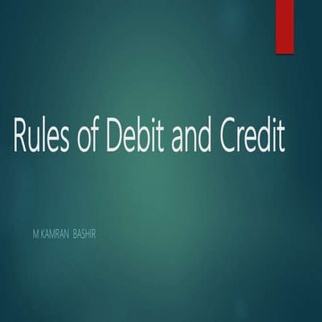 Rules of debit and credit