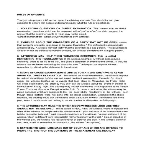 Rules of evidence