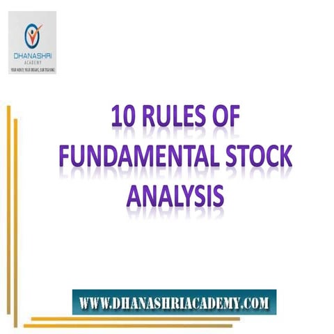 Rules of Fundamental Stock Analysis