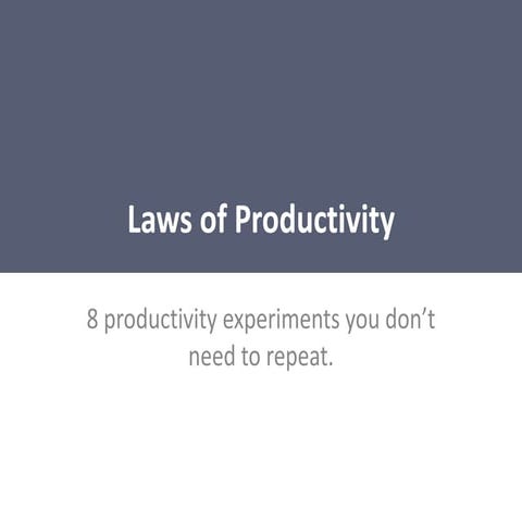Rules of productivity