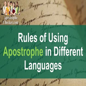 Using Apostrophe in Different Countries | PPT