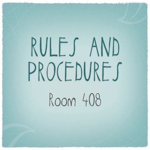 Rules procedures
