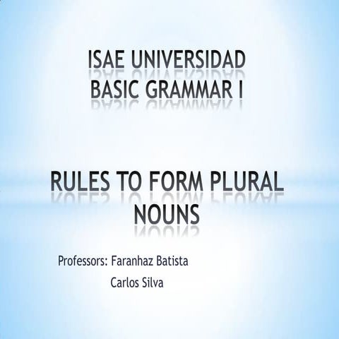 Rules to form plural nouns