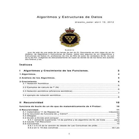 Algoritmos e estructura de dados