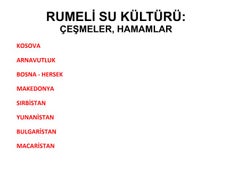 Rumeli Su Kültürü Kosova Çeşmeleri