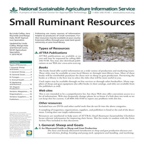 Small Ruminant Resources | PDF