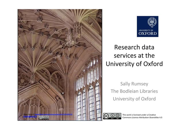 Research data services at the University of Oxford