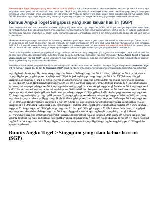 pengeluaran data sgp 2001
