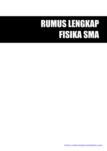 Rumus Fisika Sma Lengkap