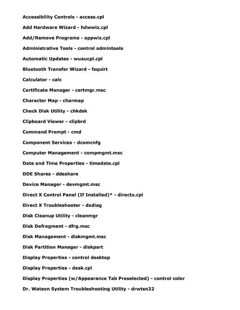 Run commands
