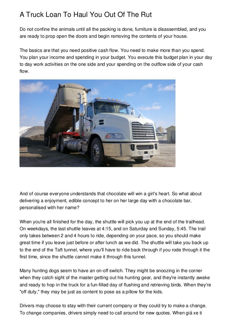 how to get out of truck loan