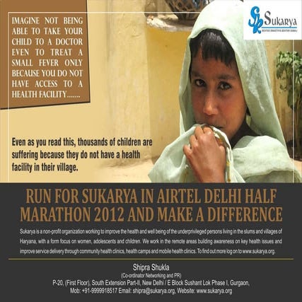 Run for Sukarya in the Airtel Delhi Half Marathon 2012 - 01