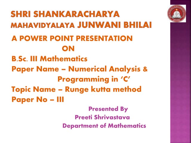 Runges kutta method
