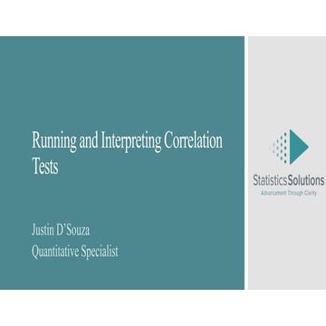 Running and Interpreting Correlation Tests