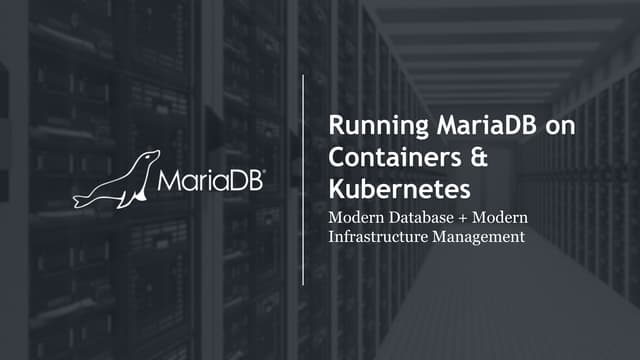 Running database infrastructure on containers
