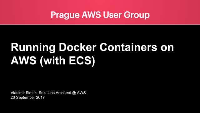 Running Docker Containers on AWS