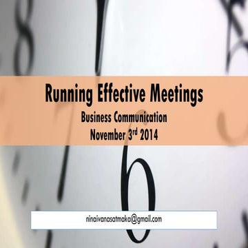 Running Effective Meetings