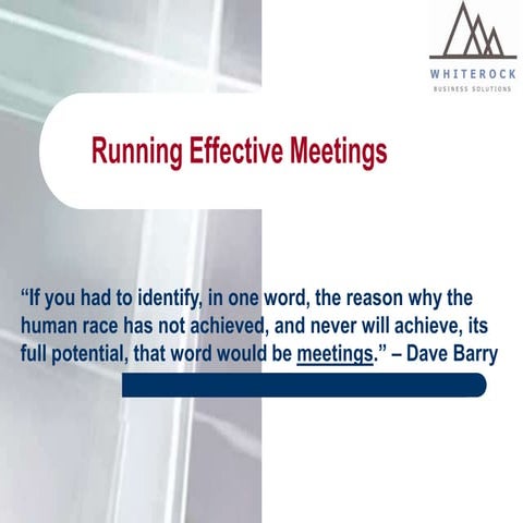 Running effective meetings presentation