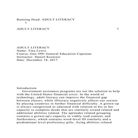 Literacy rate in America by the numbers | PDF