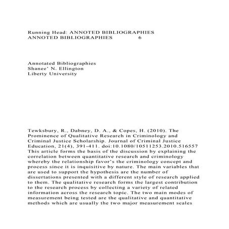 Running Head ANNOTED BIBLIOGRAPHIESANNOTED BIBLIOGRAPHIES 6.docx