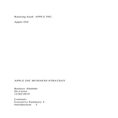 Running head APPLE INC.Apple INC.docx