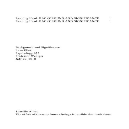 Running Head BACKGROUND AND SIGNIFICANCE1Running Head BACKGR.docx