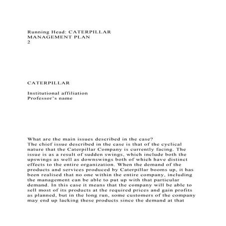 Caterpillar 'CASE STUDY' | PDF