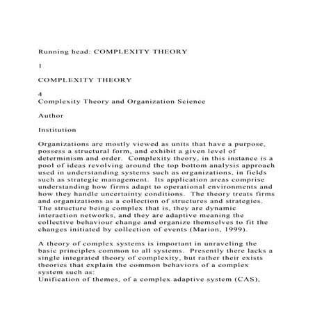 Running head COMPLEXITY THEORY1COMPLEXITY THEORY4.docx