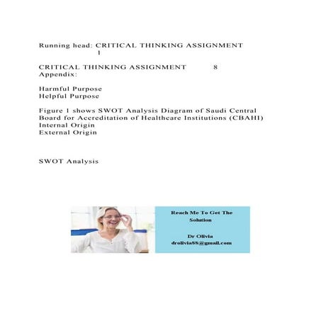 Running head CRITICAL THINKING ASSIGNMENT1CRITICAL THINK.docx
