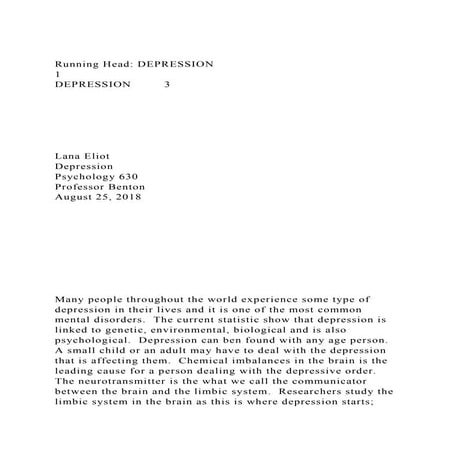 Running Head DEPRESSION                                          .docx