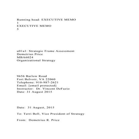 Running head EXECUTIVE MEMO                                      .docx