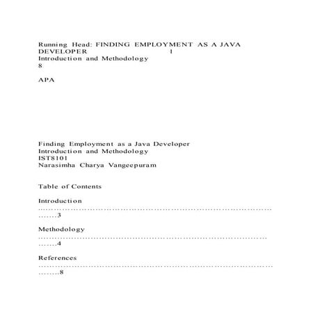Running head finding employment as a java developer              