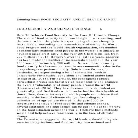 the impact of climate change on global food security | PPTX