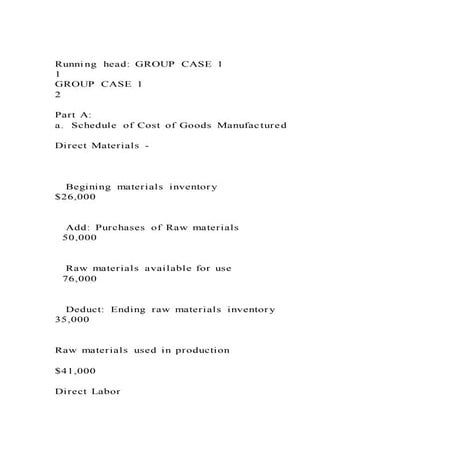 Running head group case 1                                       