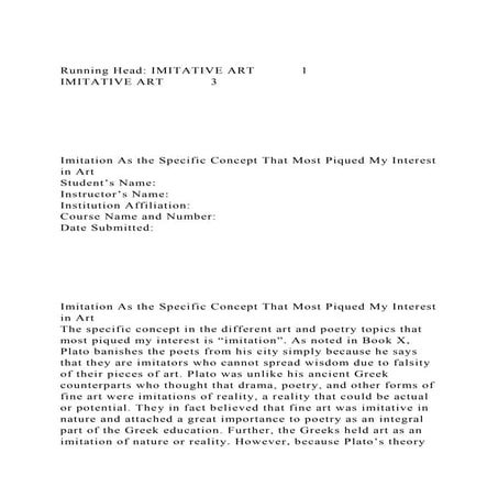 Running Head IMITATIVE ART1IMITATIVE ART3Imit.docx