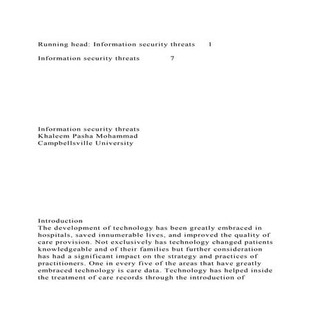Running head Information security threats 1Information secur.docx