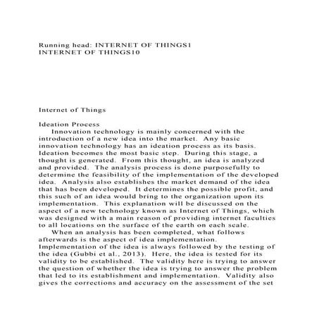 Running head INTERNET OF THINGS1INTERNET OF THINGS10.docx