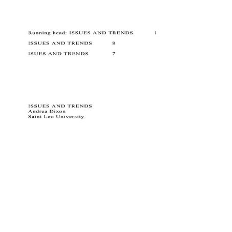 Running head ISSUES AND TRENDS1ISSUES AND TRENDS8ISUE.docx