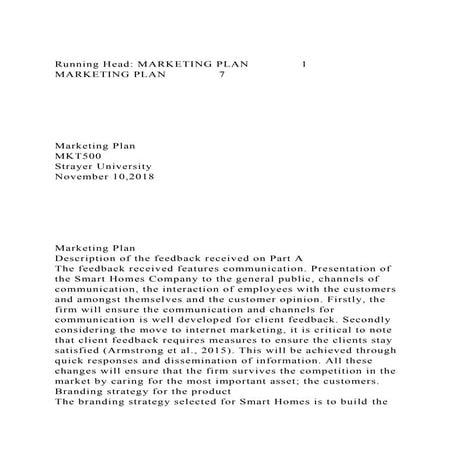 Running Head MARKETING PLAN1MARKETING PLAN7Ma.docx