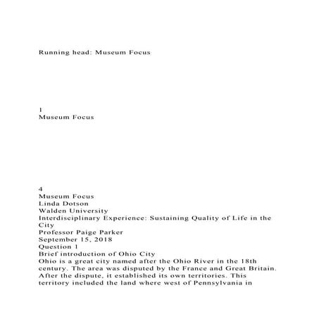 Running head Museum Focus1Museum Focus.docx