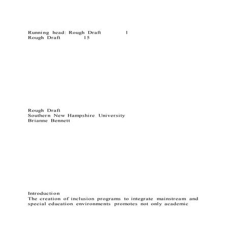 Running head rough draft1 rough draft 15