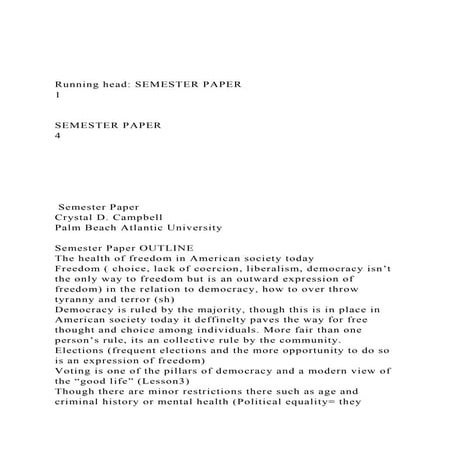 Running head SEMESTER PAPER                                  .docx