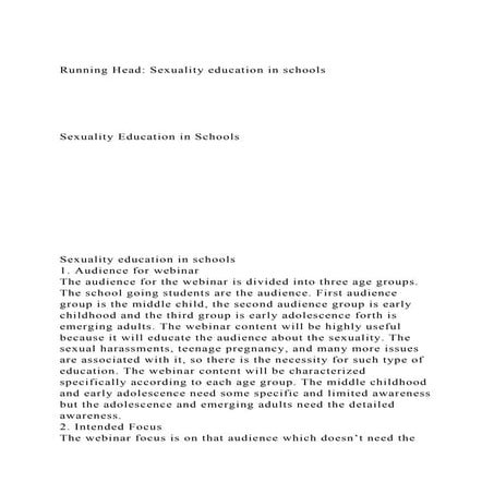 Running Head Sexuality education in schoolsSexuality .docx