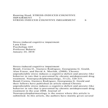 Running Head STRESS-INDUCED COGNITIVE IMPAIRMENT1STRESS INDUC.docx