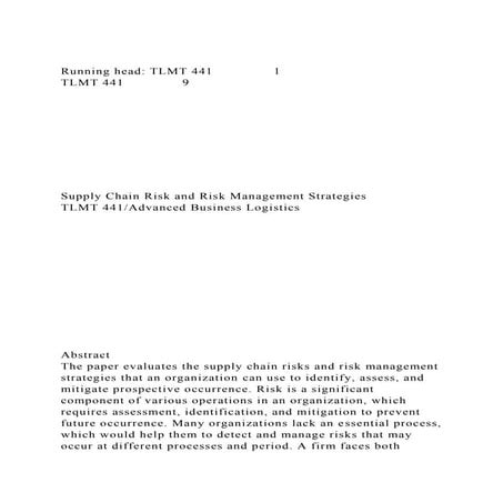 Running head TLMT 441 1TLMT 441 9Supply.docx