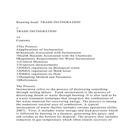 Running head TRASH INCINERATION1TRASH INCINERATION14.docx