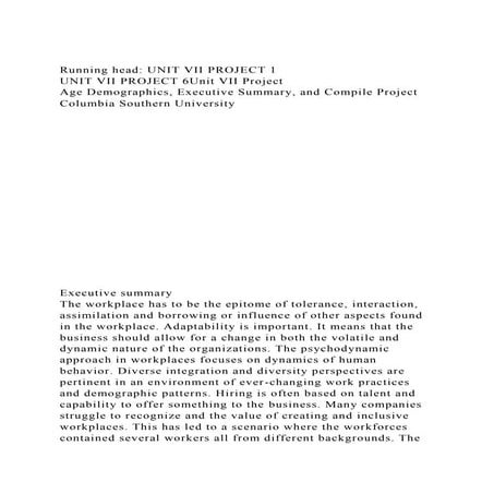 Running head UNIT VII PROJECT 1UNIT VII PROJECT 6Unit VII Pro.docx