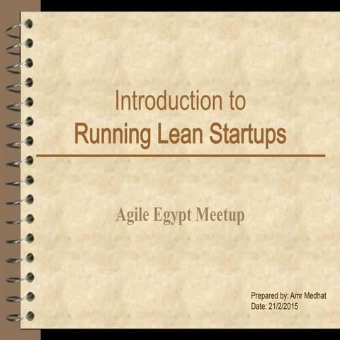 Introduction to Running Lean Startups